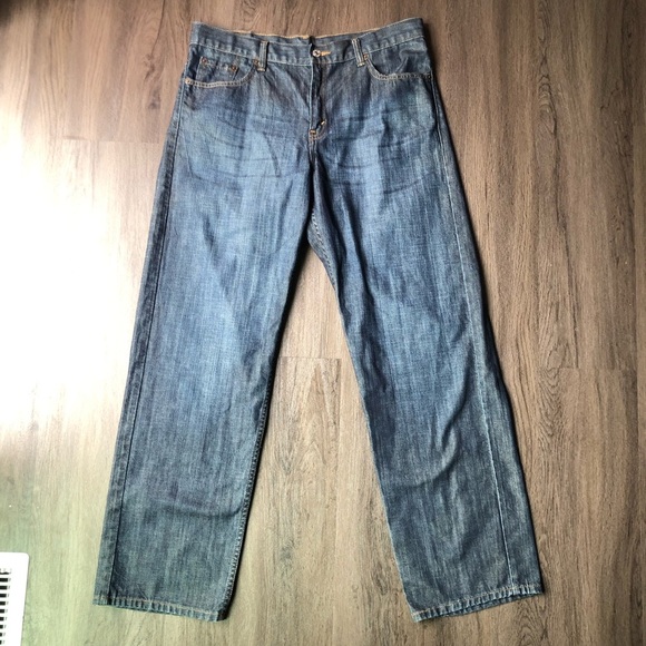 Vintage Levis 577 Jeans Womens 14 Blue Loose Straight Dark Wash Y2K Baggy Denim - Picture 1 of 10